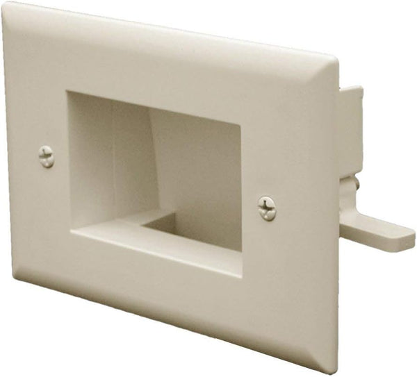 DATA COMM Electronics Easy Mount Recessed Low Voltage Cable Plate, 45-0008-LA, Lite Almond