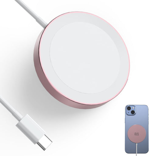 Minthouz Magnetic Wireless Charger, 15W Fast Charging iPhone Wireless Charger, Mag Safe Wireless
