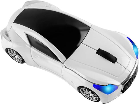 Cool Sport Car Shaped 2.4GHz Wireless Mouse, Optical Cordless Mice with USB Receiver for PC Laptop Computer, 1600DPI