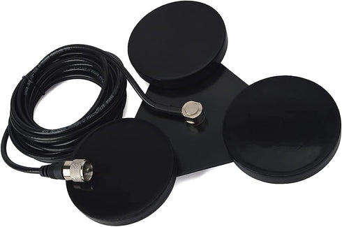 HYS Heavy Duty Mobile Car/Truck SO-239 Triangle Magnet Mount Base with 5M RG58 Coaxial Cable