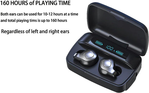 Wireless Earbuds Bluetooth 5.0 with 4 Mics, Touch Control, Deep Bass, USB-C Quick Charge, In-Ear Detection (Black F8)