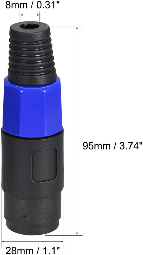 uxcell SpeakOns Speaker Female Adapter Connectors, 4 Pole Speaker Plug Twist Lock, 5pcs