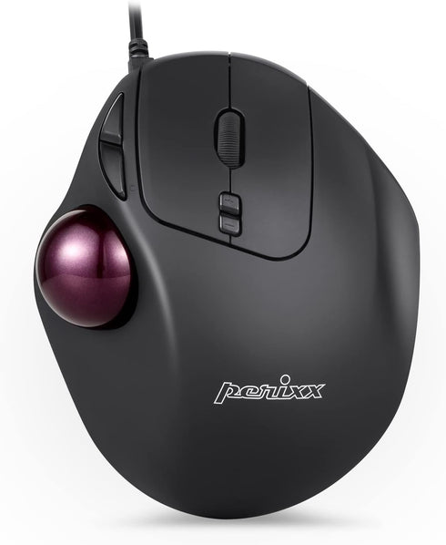 Perixx Perimice-517 Wired Trackball USB Mouse, 7 Button Design, Built-in 1.34 Inch Trackball