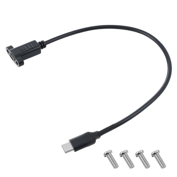 FdcLixuvol USB Type C Male to Female Cable, USB Type C 3.1Panel Mount