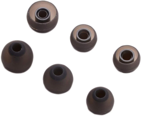 Silicone Replacement Ear Tips for Mpow, Tozo, Aukey, Senso Bluetooth Earphones, 6 Pairs (Black and Gray)