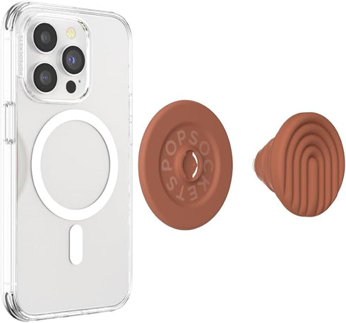 PopSockets Round Phone Grip - Compatible with MagSafe, Adapter Ring Included, Wireless Charging Compatible