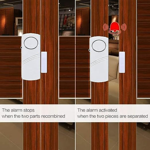 4 Pack Door Window Alarm, Magnetic Burglar Alert Sensor, Loud Door Alarms for Kids Safety, Home Security