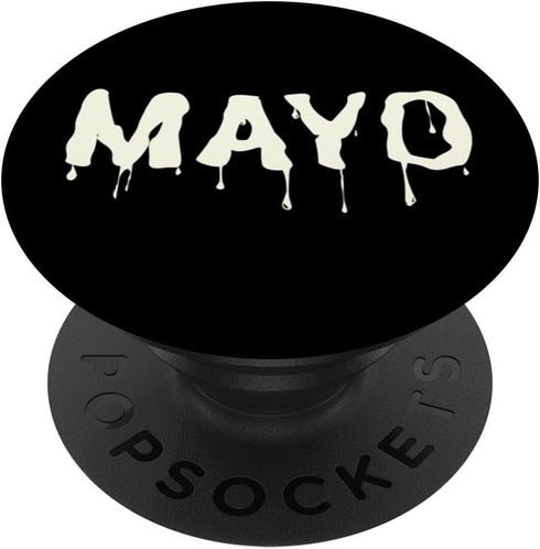 Mayonnaise Dripping Mayo Funny Halloween Committee Mayonnaise Dripping Mayo Funny Food Thrown On Wall PopSockets Adhesive PopGrip