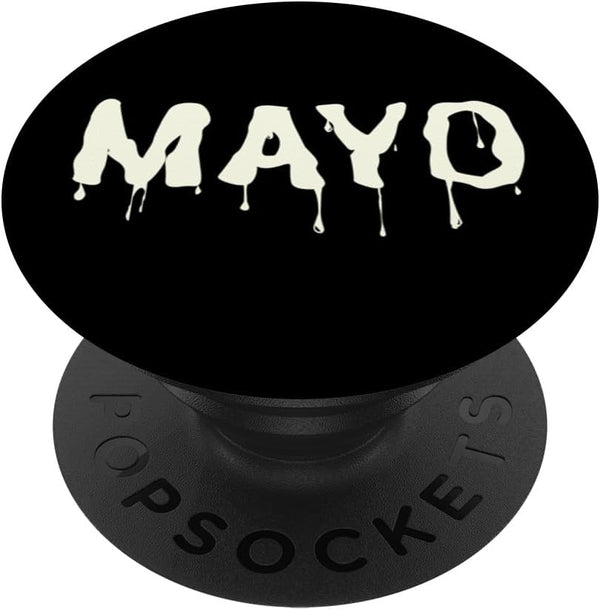 Mayonnaise Dripping Mayo Funny Halloween Committee Mayonnaise Dripping Mayo Funny Food Thrown On Wall PopSockets Adhesive PopGrip