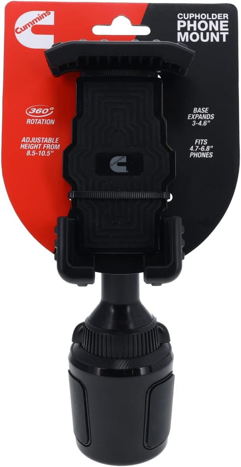 Cummins Cup Phone Holder for Car or Truck, Adjustable Phone Mount for Cell Phone, Black