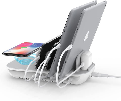 SooPii 70W Charging Station, 5 Port Dock with 15W Wireless Charger, 25W USB C PD/PPS Fast Charging for Galaxy, iPad,