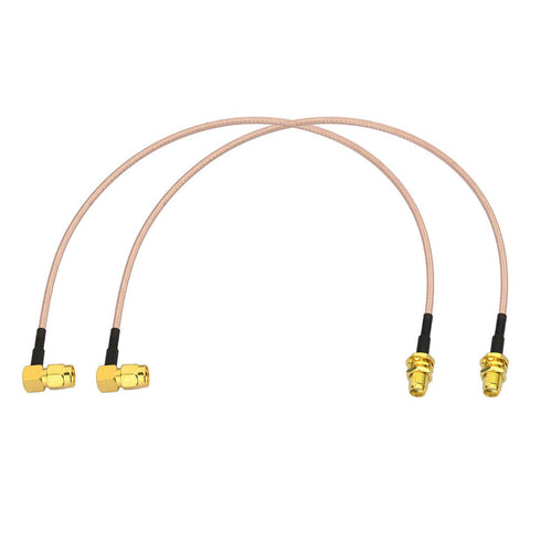 BINGFU SMA Female Bulkhead Mount to SMA Male Right Angle RG316 Antenna Extension Cable, 12 inch 30cm 2-Pack for 4G LTE