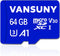 Vansuny Micro SD Card 64GB microSDXC with SD Adapter, A1 App Performance V30 for Phone, Security Camera, Dash Cam