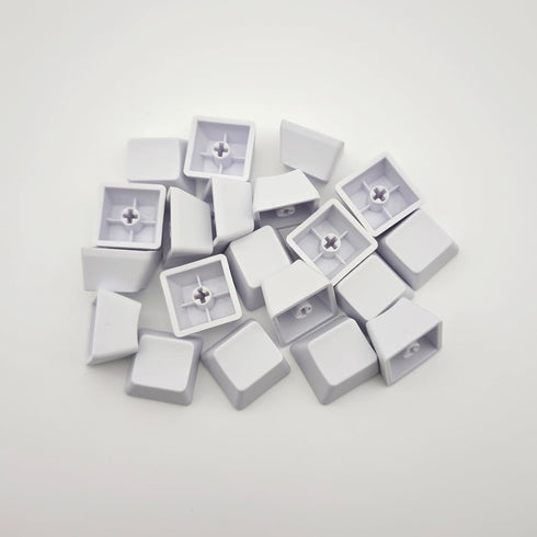 OEM Profile White Blank Keycaps, PBT Material 1U R4 for MX Switches Mechanical Keyboard (White, 100pcs)