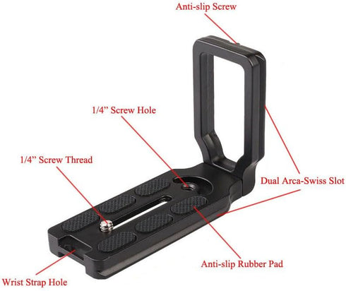 HuaerHui DSLR Camera L-Shaped Bracket Mount, Arca-Swiss Vertical Horizontal Switching Quick Release Plate for Canon
