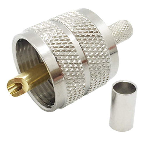 Pack of 5 UHF PL-259 PL259 Male-Plug Crimp Connector Adapter Connector for RG58/U LMR195 (UHF Male Crimp RG58)