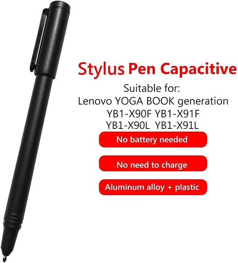 Yoga Book Real Pen Stylus for Ideapad Yoga Book YB1-X90F, Compatible with Touchscreen, Black