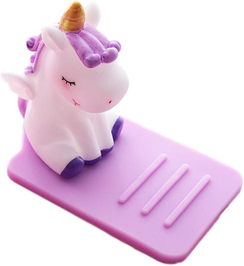 ZOSTLAND Cute Unicorn Fly Horse Phone Holder, Adjustable Stand, Creative Cartoon Desktop Phone Stand - Unicorn Purple