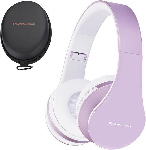 PowerLocus Wireless Bluetooth Over-Ear Stereo Headphones, Foldable with Built-in Microphone for iPhone, Samsung