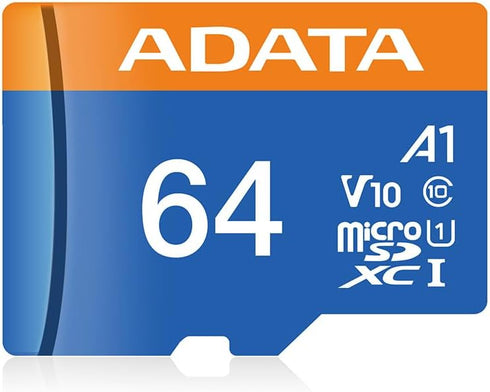 ADATA 64GB 10 V10 A1 100 (AUSDX64GUICL10A1-RA1) Premier MicroSDHC/SDXC UHS-I Class Memory Card with Adapter Read up