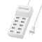 USB Charging Station 50W 10A, 10-Port USB Charger, Multiport USB Charger Station Hub, Compatible with iPhone, Galaxy,