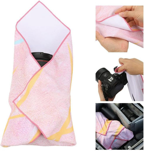 Protective Camera Lens Wrap, Magic Self-Adhesive Cloth Protective Camera Wrapper, Washable Cleaning & Storage Cloth for DSLR/Camera Lens/Phones/Tablets/Accessories (Guru, 45cmx45cm)