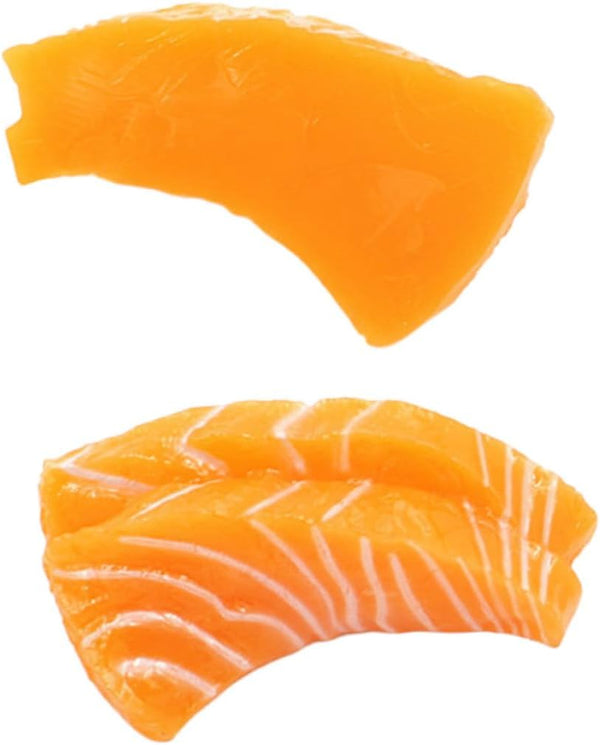 FRCOLOR Fake Salmon Slice Models 2pcs Simulation Sashimi Food Prop for Kitchen