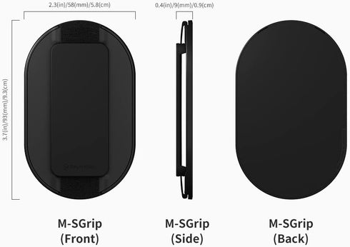 Sinjimoru MagSafe Grip, Strong Magnetic Phone Holder for iPhone 15/14/13/12, M-SGrip Black