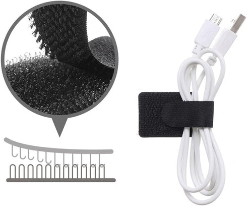 20Pcs 3M Adhesive Wire Organizer, Adjustable Hook and Loop Cable Clips for Kitchen, Office Desk Management