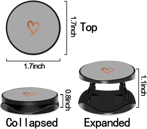 4 Pack Cell Phone Grip Holder for Smartphone, Finger Expanding Kickstand Stand - White, Rose Gold, Heart, Purple,