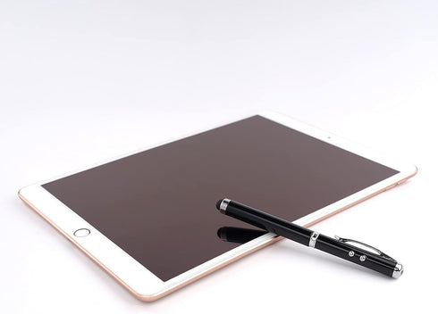 Metal Multi-Function Pen with Touch Screen Stylus, Flashlight, Creative Christmas and Birthday Gifts (2 Black)