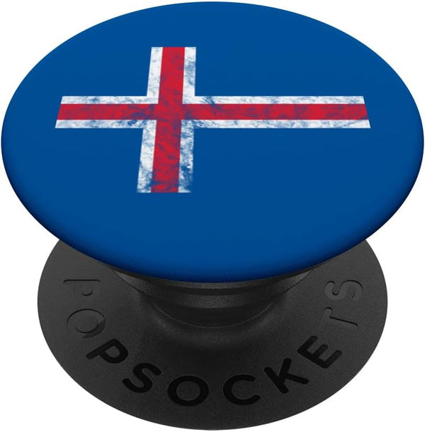 Icelandic Flag PopSockets Swappable PopGrip, Nordic Cross Travel Design for Iceland
