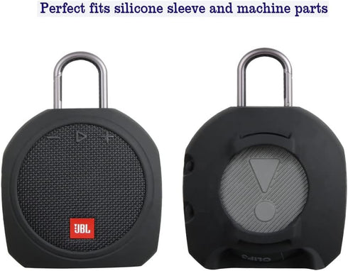 Hermitshell Silicone Carrying Case for JBL Clip 3 Portable Waterproof Wireless Bluetooth Speaker, Black