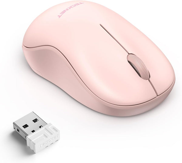 TECKNET Wireless Mouse for Laptop, 2.4G Silent Mouse, Small Portable Computer Mouse, 5 DPI Levels, Pink