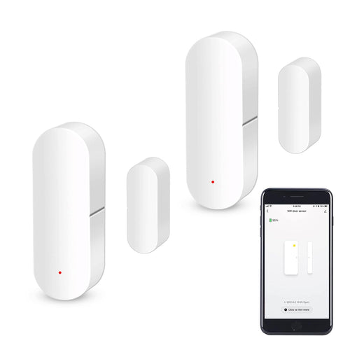 WiFi Door Sensor, Smart Window Contact Sensor for Home Security, Compatible with Alexa and Google Assistant, 2 Pack