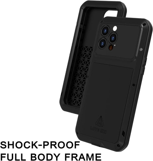 LOVE MEI Heavy Duty Case for iPhone 13 Pro Max, Outdoor Sports Waterproof, Shockproof, Dustproof with Tempered Glass