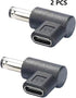 SHANFEILU DC5521 90 5.5mmx2.1mm 5V 2pcs to Type-C Degree Adapter DC Male Plug to USB C Female Converter Power Supply