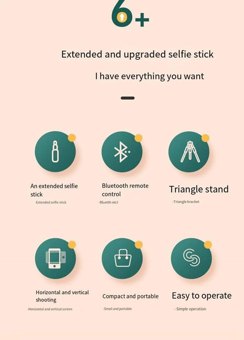 PINHEN Tripod,3 1 360 Selfie Stick in Extendable Rotation Tripod Stand with Detachable Wireless Remote, Portable Mobile