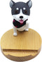 Amamcy Cute Dog Cell Phone Holder Stand Wooden Smartphone Desk Holder for Mobile