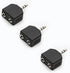 3-Pack Gold Plated 3.5mm Y Splitter Adapter, Male to Dual Female Stereo Jack Converter, 1/8 inch.
