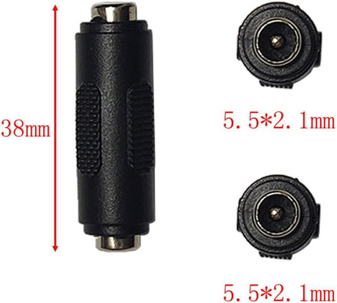 Artilits 2pcs 12V 5.5mm 2.1mm, 2.1mm 5.5mm DC Power X x DC CCTV Power Cord for CCTV Security Camera, DVR, Car Rearview