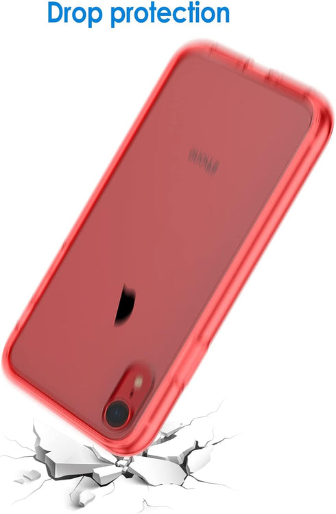 JETech Case for iPhone XR 6.1-Inch, Non-Yellowing Shockproof Bumper Cover, Anti-Scratch Clear Back (Red)