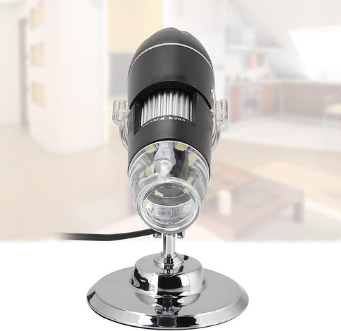 USB Microscope, 1600X Digital Electron Microscope USB Video Camera, 2MP with 8 LED, Macro Lens, High Speed DSP