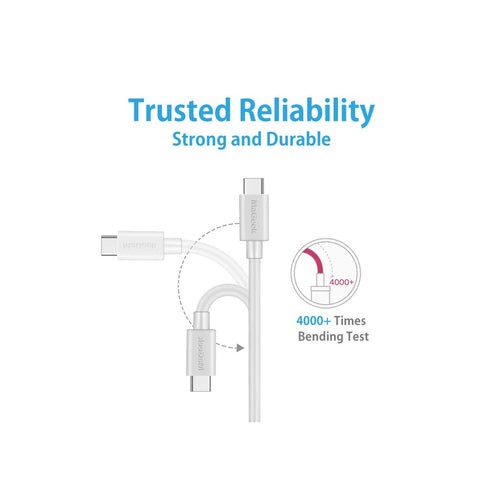 10 ft USB C Cable - Premium Type C Charger for Samsung Galaxy S20, S10, Note 8, LG V20 & more (White)