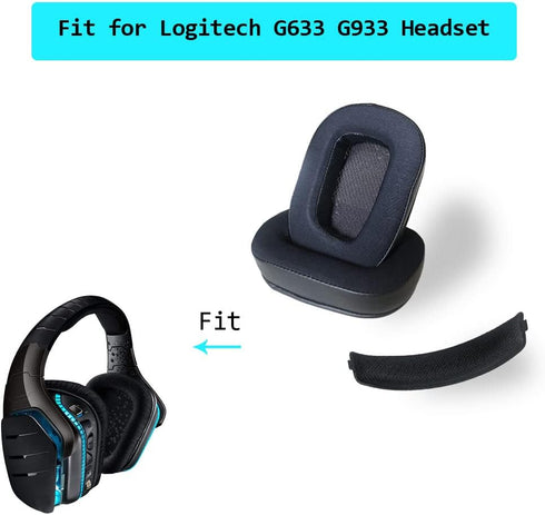 Cooling-Gel Replacement Ear Pads Compatible with Logitech G633 G933 Headset