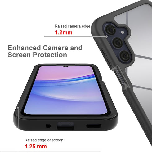 Heavy Duty Clear Case for Samsung Galaxy A16 5G - Rugged Anti-Slip Bumper, Anti-Scratch Armor Cover