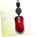 UKCOCO Mini USB Wired Mouse, Retractable Cable Optical Compact Travel Mute Mice for PC Desktop Notebook (Red)