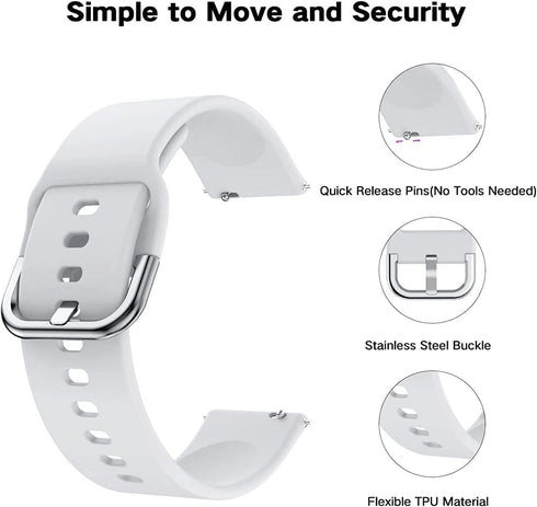 Bands for Hoowel IDW19/Faweio IDW19/MILOUZ IDW19/ENOMIR IDW19/Amzhero IDW19/WNH IDW19/Gydom IDW19 Replacement Wristbands Silicone Bracelet Quick Release Strap Arm Bands for IDW19 Smartwatch Women Men
