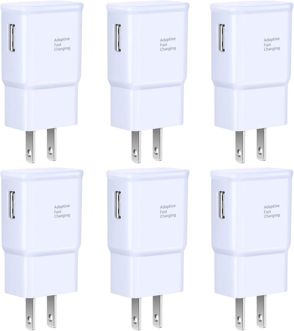 Eversame 6-Pack Adaptive Fast Charging Wall Charger, USB Block for Samsung Galaxy, iPhone, LG, HTC