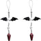 YLiiii 2Pcs Black Winged Mobile Phone Chain Pendant,Decor,Goth Y2K Phone Charm Pendant, Kawaii-Key